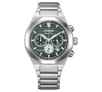 CITIZEN Cronografo Zenshin Senkei Eco-Drive Solar Super Titanium con cinturino in titanio e vetro zaffiro, verde
