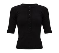 Citizens of Humanity - Nali Short Sleeve Henley - - Tops - Donna - Nero - S
