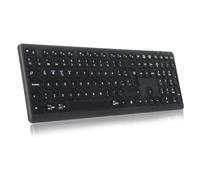CITLLA K9300 Tastiera wireless Bluetooth, silenziosa multi-dispositivo per Windows, dimensioni complete, tastiera numerica, tasti multimediali, lunga durata della batteria, compatibile con laptop
