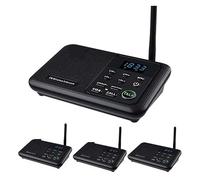 Citofoni wireless per la casa di interfono wireless a lungo raggio da 1 miglio for la comunicazione tra uffici domestici e aziendali da una stanza all'altra(4 Unit Black)