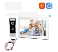 Citofoni wireless per la casa Videocitofono Tuya Videocitofono di interfono notturno Campanello con monitor da 10 pollici for la sicurezza dell'appartamento Smart Home(1080P)
