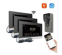 Citofono senza fili di videocitofono 1080P, campanello video intelligente wireless domestico, un pannello di chiamata + due display(H-R6-P356B-3M503BA-B)
