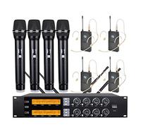 Citofono Senza Fili, Microfono wireless UHF professionale Microfono palmare a 8 canali Microfono lavalier Microfono for conferenze Stage Performance(Hand-held headset)