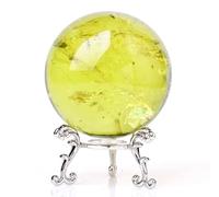 Citrine Crystal Sphere Polished Yellow Quartz Crystal Ball for Wealth and Protect The House, Home Office Decoration, Decorative Balls,55mm
