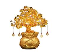 Citrine Money Tree - pianta di guarigione, albero di prosperità | Fortune Citrine Bonsai, pietra naturale citrina, albero di denaro, spirituale per ufficio, casa,
