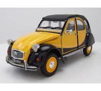 Citroen 2CV 6 Charleston Anatra 1982 Giallo Nero Die-Cast 1:24 Welly