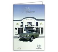 Citroen DS19 Auto Passion Collections Licenza Ufficiale Auto Argento Lucido Garage - Carta aperta bianca 23 x 17 cm - Con Busta Bianca 12 x 17,5 cm - Compleanno Partenza Ritirata Festa