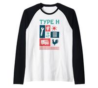 Citroën Tipo H Van Retro Icone Francesi Maglia con Maniche Raglan