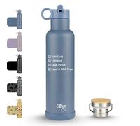 Citron Bottiglia d'acqua isolata in acciaio inox, blu - 750 ml, senza BPA e piombo, cannuccia a prova di perdite/tappo - mantiene i liquidi freddi per 24 ore e caldi per 12 ore - 718,9 g
