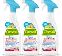 Citrosil Sgrassatore Bagno Disinfettante, Azione Virucida Completa, Elimina Fino al 99,9% di Virus e Batteri, Essenze di Agrumi, 650 ml x 3 Confezioni