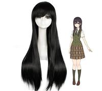 Citrus Aihara Mei Sailor Mars Parrucche Cosplay Capelli Lunghi Lisci Neri 70 Cm + Cappuccio Parrucca Gratuito