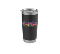 città, acquarello, orizzonte, casa, stato, souvenir, tampa, florida Bicchiere termico in acciaio inox doppia parete