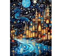 Città astratta con notte stellata Puzzle 300 Pezzi 40x28 cm Puzzle Fai da te,Intrattenimento Creativo - Puzzle Per Adulti E Tutta La Famiglie