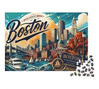 Città Barca Edificio 1000 pz Mini Puzzle per Famiglia Difficile | 38 x 26 cm Cartone Decorazione Soggiorno Struttura Durevole Regalo Compleanno Sollievo Stress