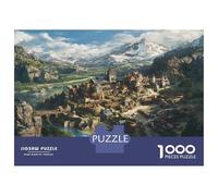 Città Bella Puzzles 1000 Pezzi In Città Neve cartone Riciclato, Un Tangram Per Mindfulness, Ideale Per Decorazione Casa Design, Idea Regalo Originale 38x26cm/1000pcs