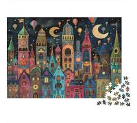 Città castello Puzzles 1000 Pezzi In cartone Riciclato, Un Tangram Per Mindfulness, Ideale Per Decorazione Casa Design, Idea Regalo Originale 38x26cm/1000pcs