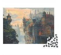 Città castello sogni Puzzle 1000 Pezzi In cartone Extra Spesso,Un Puzzles Per Impossibile Difficile Arduo Stimolante,Ideale Per Office Break Puzzle,Regali Per Le Donne,Regali Per Gli Uomini 70x50c