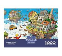 Città Celeste Galleggiante Puzzle in Legno Impermeabile DIY Puzzles Da 1000 Pezzi Regali Per Adulti Impossibili Per Decorazioni Domestiche