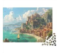Città costiera 1000pcs (75x50cm) - Vista mare Puzzle Per Adulti Giocattolo Fai-da-te