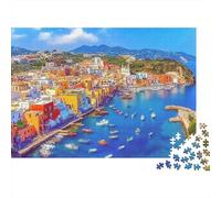 Città costiera Edifici italiani colorati Puzzle 1000 Pezzi Carta per Adulti Relax Decorazione Casa 38x26cm/1000pcs
