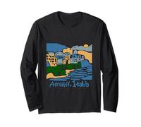 Città costiera Italiana Costiera Amalfitana Viaggi Estivi Vintage Maglia a Manica