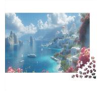 Città costiera Jigsaw Puzzle 1000pcs (75x50cm) Adulti Vista mare Puzzle Gioco Educativo Decorazioni Per La Casa
