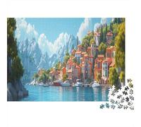 Città costiera Jigsaw Puzzle 1000pcs (75x50cm) Adulti Vista mare Puzzle Gioco Educativo Decorazioni Per La Casa