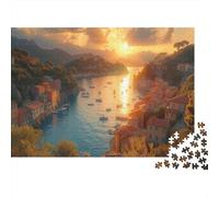 Città costiera Jigsaw Puzzle 1000pcs (75x50cm) Adulti Vista mare Puzzle Gioco Educativo Decorazioni Per La Casa