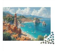 Città costiera Jigsaw Puzzle 1000pcs (75x50cm) Adulti Vista mare Puzzle Gioco Educativo Decorazioni Per La Casa