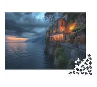Città costiera Puzzle 1000Pcs Vista mare Decorazione Per La Casa. Rilassamento E Intelligence Per Adulti E Bambini Da 14 Anni 1000pcs (75x50cm)