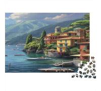 Città costiera Puzzle 1000Pcs Vista mare Decorazione Per La Casa. Rilassamento E Intelligence Per Adulti E Bambini Da 14 Anni 1000pcs (75x50cm)