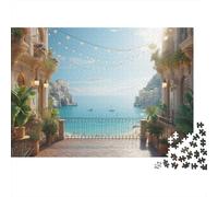 Città costiera, Vista mare Puzzle Sostenibili Con Motivi Per Adulti Da Gioco in Legno Di Alta Qualità 1000pcs (75x50cm)
