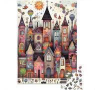 Città da Favola Fantastica Puzzle 1000 Pezzi Carta per Adulti Scenario Villaggio Fantasioso Gioco di Puzzle 1000 Pezzi Relax Decorazione Regalo 70x50cm/1000pcs