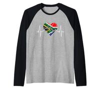 Città del Capo Skyline Heartbeat Sudafrica Bandiera Table Maglia con Maniche Raglan