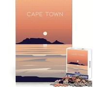 Città del Capo, Sudafrica Puzzle da 1000 pezzi per adolescenti Ricorda, crea un'atmosfera accogliente, ideale per i momenti di relax Incastro perfetto Regalo delizioso (38x52cm)