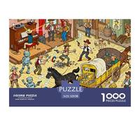 città del cowboy occidentale Puzzle in Legno Impermeabile DIY Puzzles Da 1000 Pezzi Regali Per Adulti Divertenti Giochi Di Impegnativi
