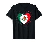 Città del Messico Bandiera Messicana Cuore Chicano La Raza No La Migra Maglietta