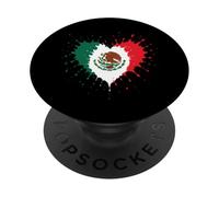 Città del Messico Bandiera Messicana Cuore Chicano La Raza No La Migra PopSockets PopGrip Adesivo