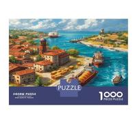 Città del Porto Rompicapo 1000 Pezzi In Città Canali Medi cartone Riciclato, Un Puzzle Per Impossibile Difficile Arduo Stimolante, Ideale Per Decorazione Casa Design, Regali Per Le Donne, Regali Pe