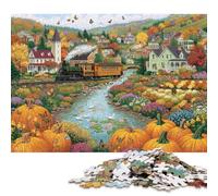 Città del raccolto Puzzle in Legno Adulto 500 Pezzi Puzzle Divertimento Gioco Decorazione Interna Unica Per Gioco Familiare Regalo Per Amore E Amico Stress Relief 500pcs (52x38cm)