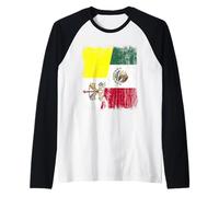 Città del Vaticano Messico Mezza Bandiera Vaticano Messicano Patrim Maglia con Maniche Raglan