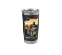 Città del Vaticano, storico, orizzonte, vendemmia, viaggio, retro, opera d'arte Bicchiere termico in acciaio inox doppia parete