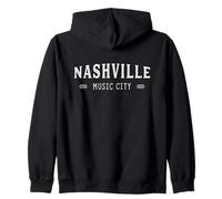 Città della Musica retrò di Nashville Felpa con Cappuccio