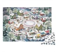 Città della neve Puzzle 1000 Pezzi,Idea Regalo,Antistress Winter,Adulti E Ragazzi,Sfida Impossibile,Decorazione Casa,Gioco Educativo,dai 14 Anni 38x26cm