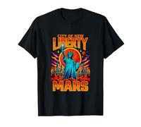 Città della Nuova libertà Marte Retro Fantascienza Maglietta