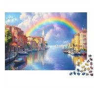 città dell'acqua Puzzle Impossibili 1000 Pezzi Arcobaleno Cielo Decorazione Per La Casa. Giochi Rilassamento E Intelligence Per Adulti E Ragazzi Da 14 Anni 1000pcs (75x50cm)