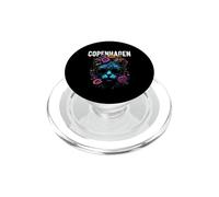 Città di Copenaghen, gatto con occhiali da sole e fiori, design PopSockets PopGrip per MagSafe
