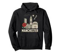 Città, di, Manchester, Orizzonte, iconico, Orologio, e, Pioggia, Nuvole Felpa con Cappuccio