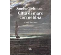 Città di mare con nebbia