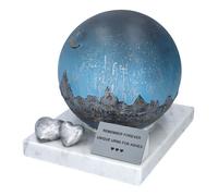 Città di notte" - Urna artistica in acciaio inossidabile per le ceneri, urn